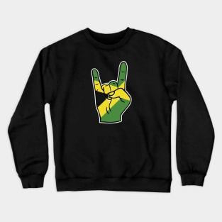 Rock On Jamaica // Jamaican Flag Rock Hand Crewneck Sweatshirt